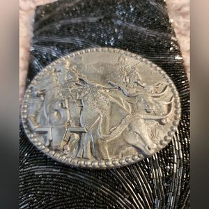 BELT BUCKLE OVAL WESTERN LONGHORN STEER